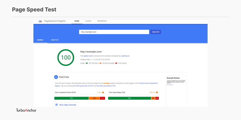 Page Speed Insights by google