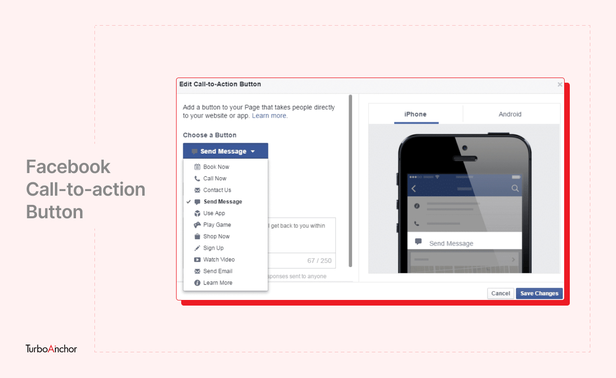 Facebook CTA button