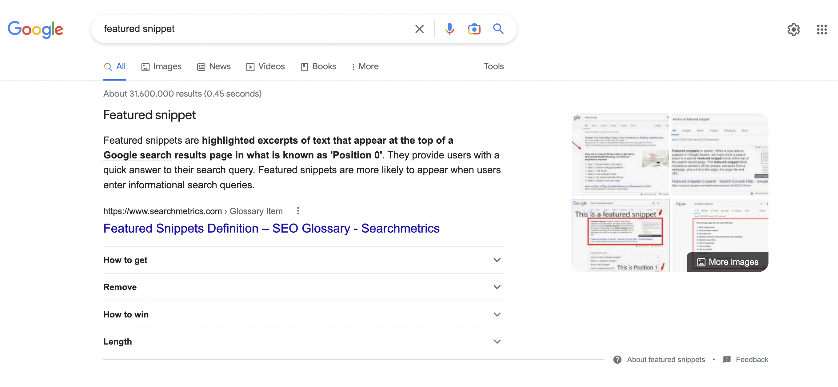 optimize for featured snippets